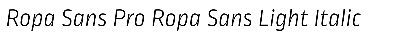 Ropa Sans Pro Ropa Sans Light Italic